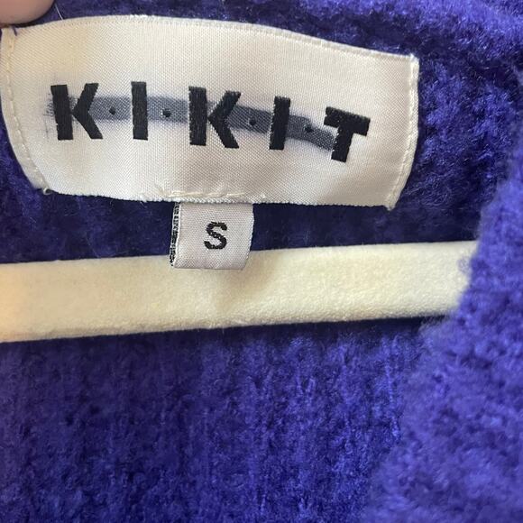 KIKIT Purple Hooded Sweater Cable Knit Size Small Casual Chunky Relaxed - Picture 3 of 5